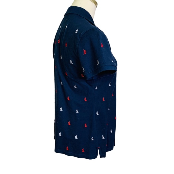 Nautica Navy Embroidered Logo Polo Shirt LARGE 3586 - Picture 3 of 9